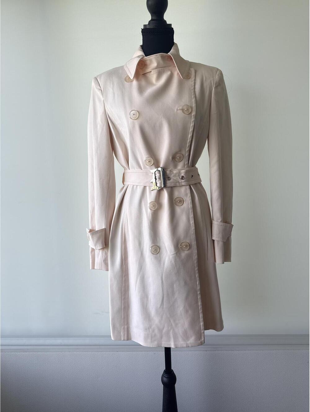 NWT Dondup Trench Coat Blush Belted Double Breasted Size 40